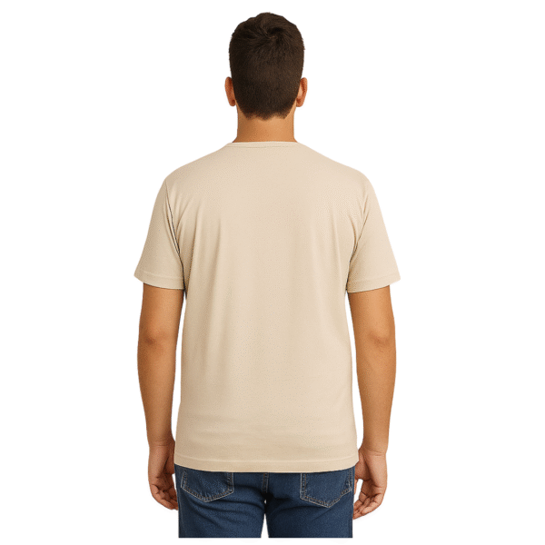 "Camiseta Masculina Clean Ocean Bege - Estampa Minimalista" - Imagem 3
